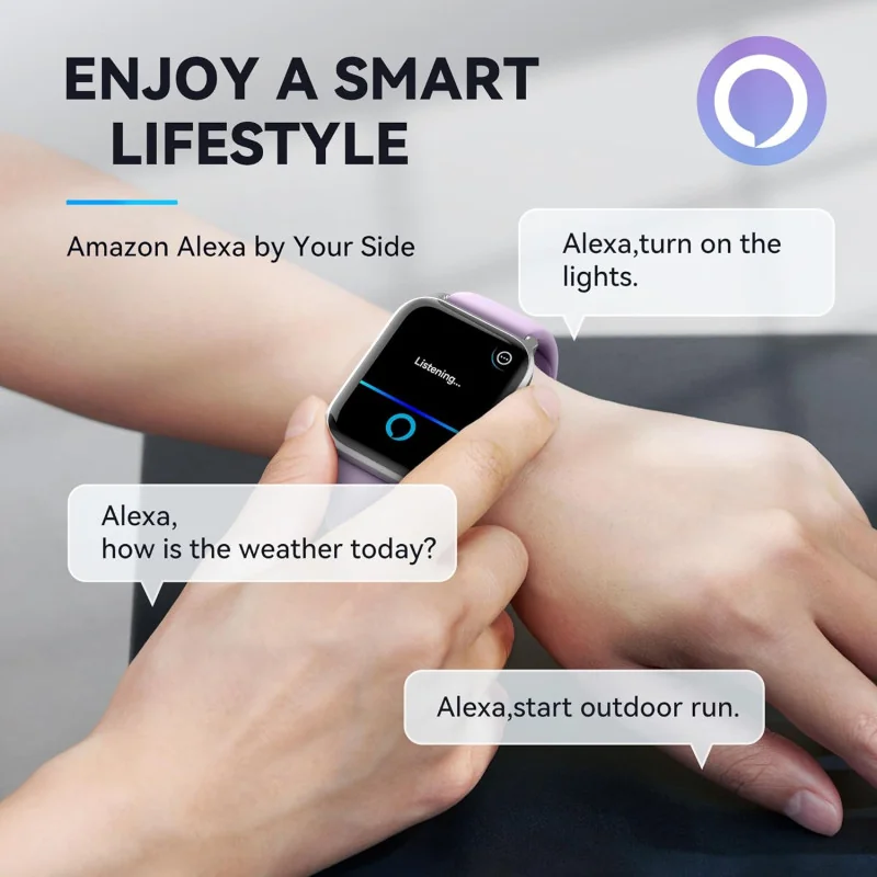 Smart Fitness Watch w/ Answer/Make Call, Alexa Built-in and 100 Sports Modes