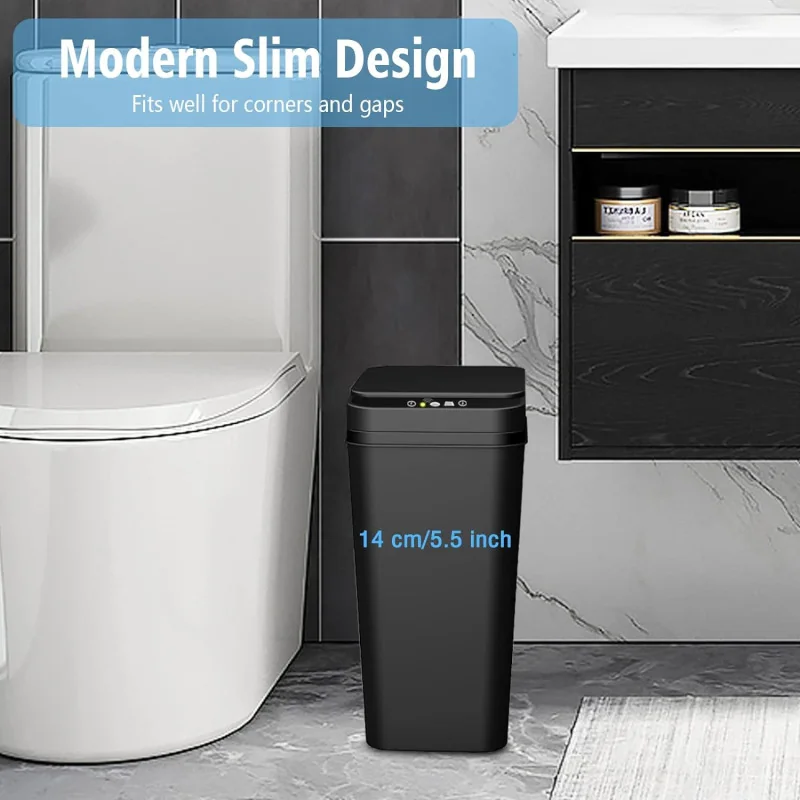 Bathroom Small Trash Can w/ Touchless Lid