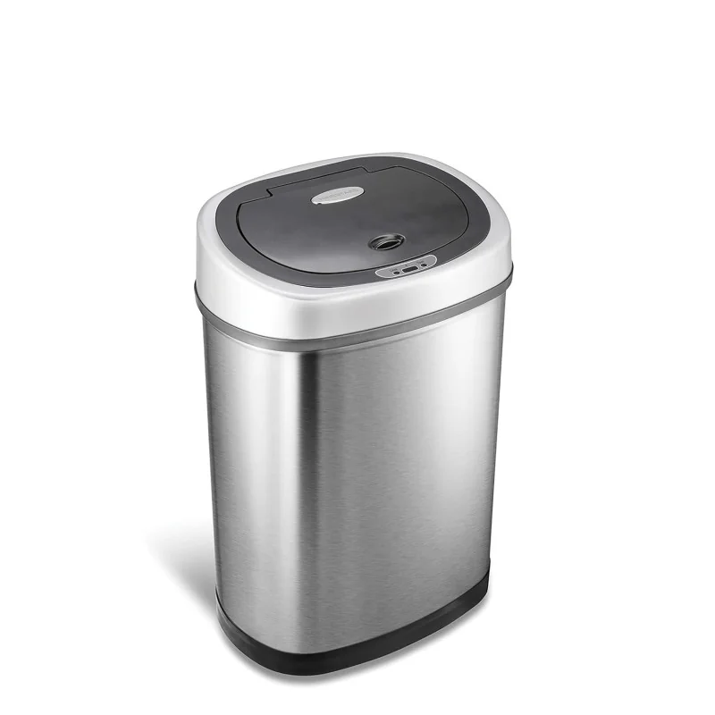 Motion Sensor Trash Can (Large, Silver)