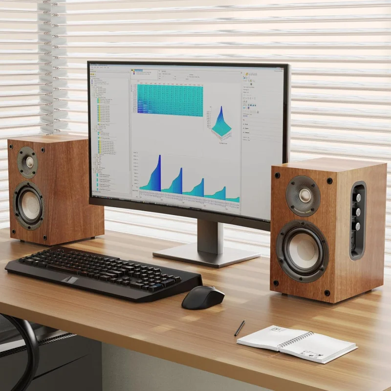 Bluetooth Bookshelf Speakers: Powerful 2-Way Audio w/ 60W RMS and 100W Peak Power