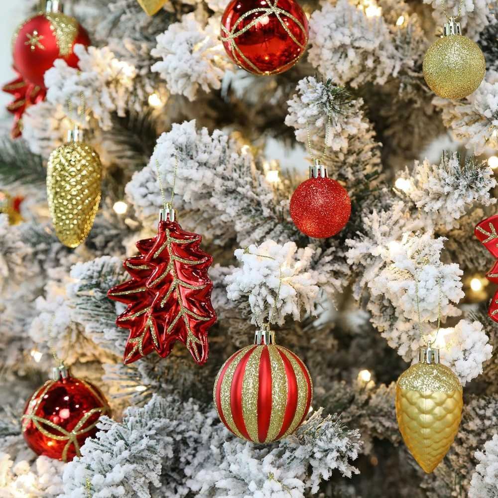 106ct Colorful Shatterproof Christmas Ornaments Set | TekChoice Electronics