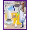 Electric Spin Scrubber Equipped w/ 7 Replacement Brush Heads & Adjustable Extension Arm