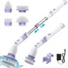 Electric Spin Scrubber: Cordless Cleaning Brush w/ Adjustable Extension Arm and 4 Replaceable Cleaning Heads