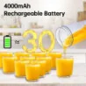Portable 4000mAh USB-Rechargeable Battery w/ 6 Blades Blender