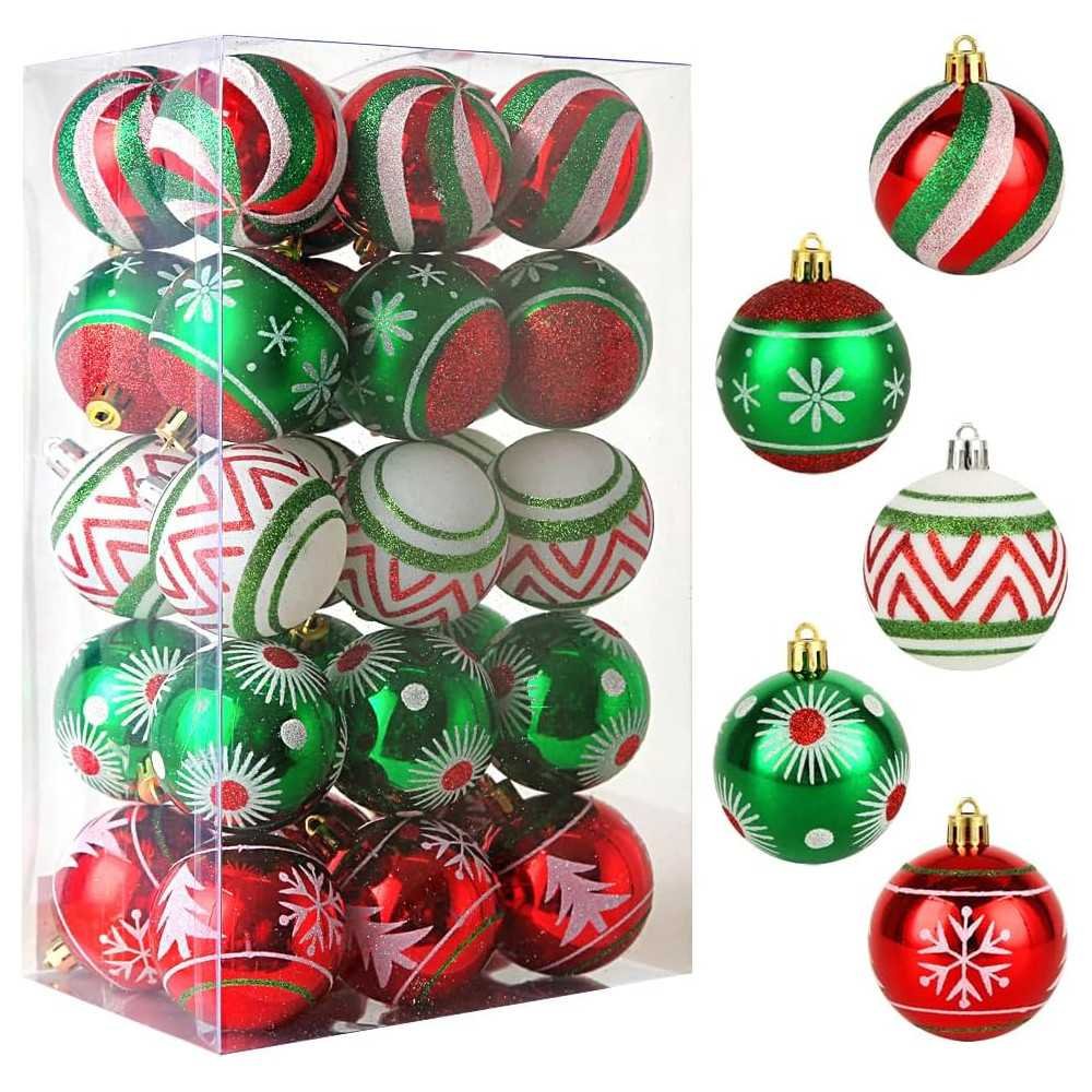 30ct Festive Christmas Ornaments Set