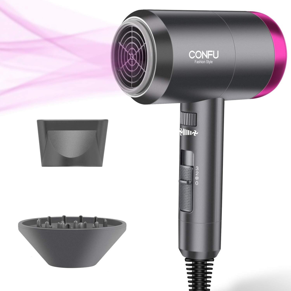 CONFU 1600W Professional Ionic Blow Dryer: Powerful & Portable