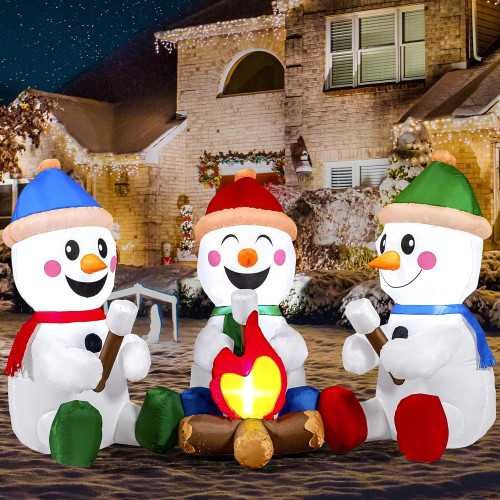 6 FT Long Christmas Inflatable Snowman Trio | TekChoice Electronics