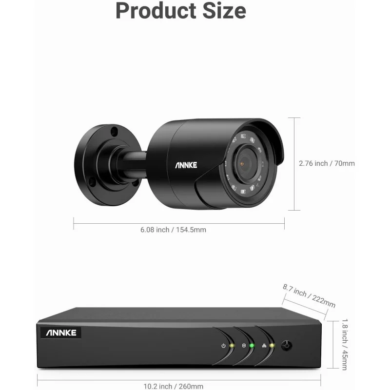ANNKE 8CH H.265+ 3K Lite Surveillance Security Camera System
