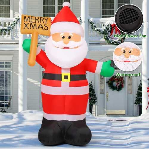 8 FT Christmas Inflatable Santa Claus for Merry Xmas Lawn Decor