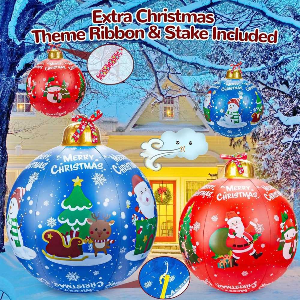 2 Giant 24 Inch Inflatable Christmas Ornaments | TekChoice Electronics