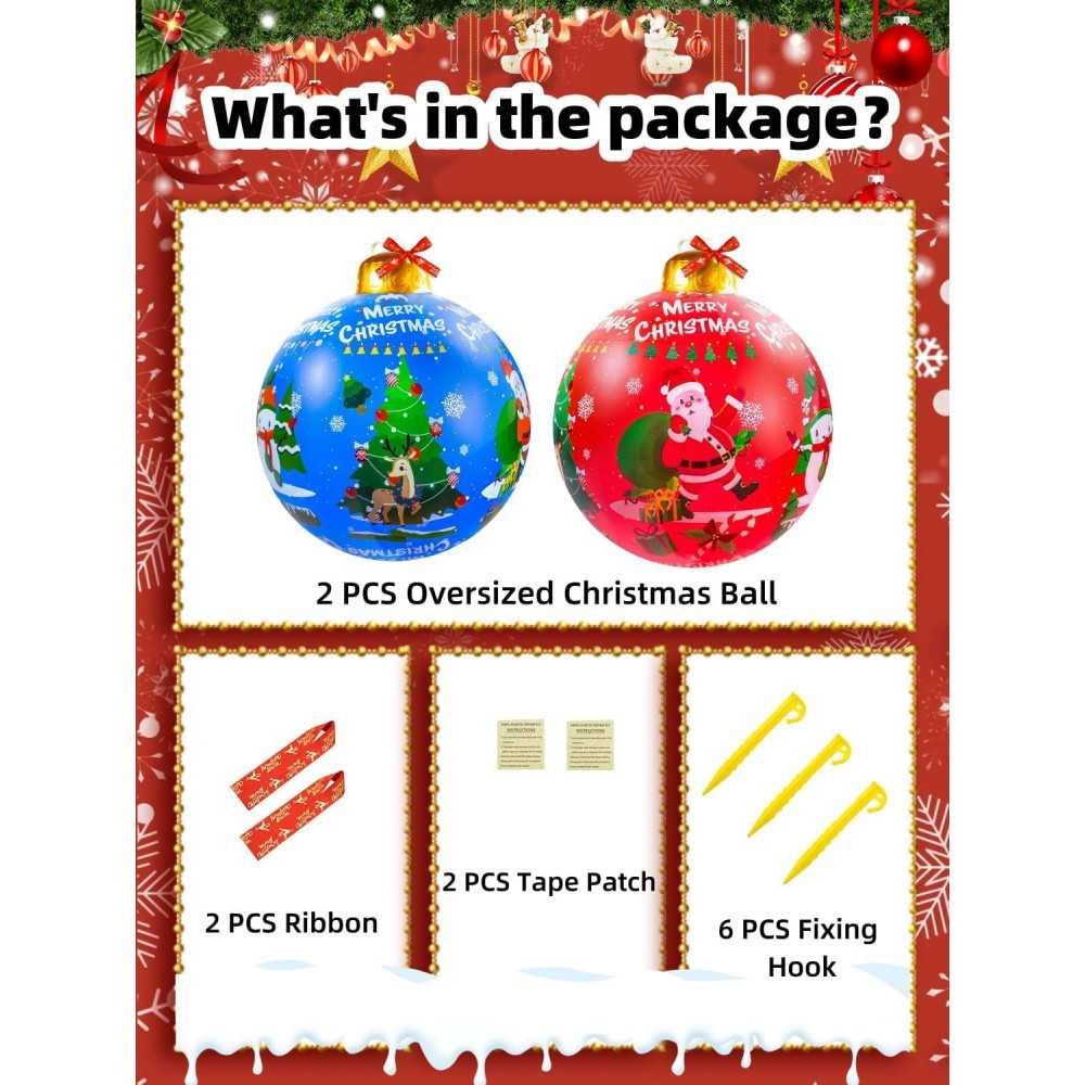 2 Giant 24 Inch Inflatable Christmas Ornaments | TekChoice Electronics