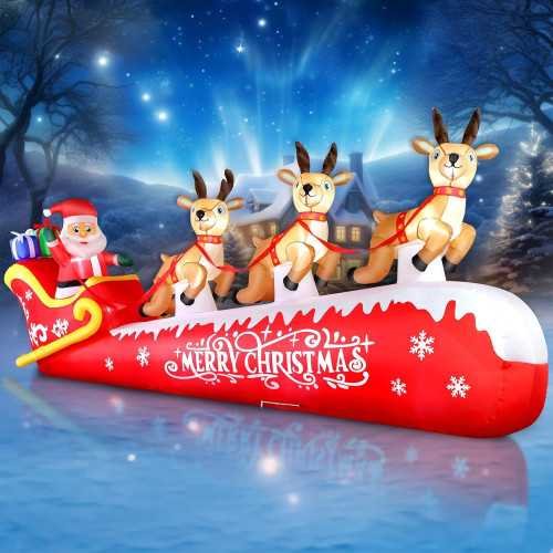 12 FT Inflatable with Reindeers and LED Lights | TekChoice Electronics