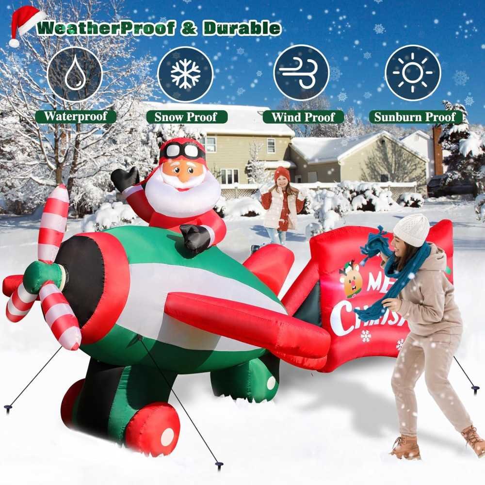 10.5 FT Santa Claus in Animated Helicopter Inflatable | TekChoice Electronics