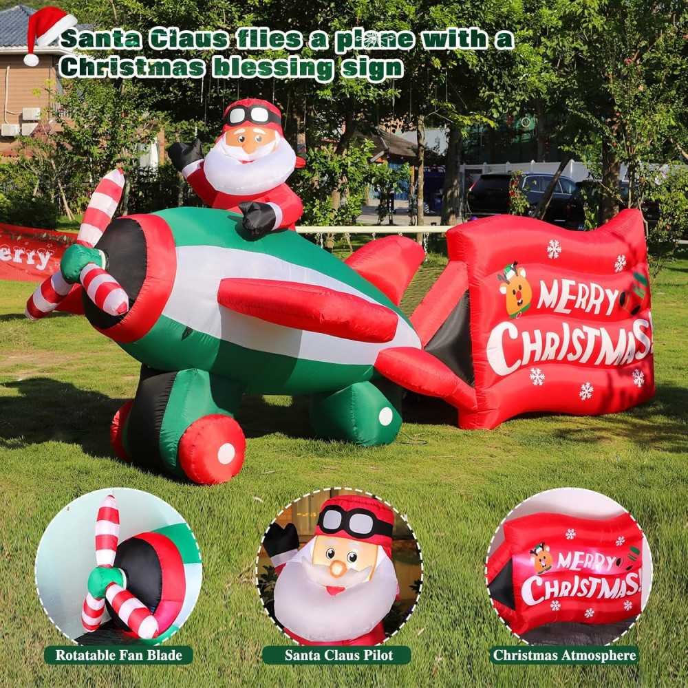 10.5 FT Santa Claus in Animated Helicopter Inflatable | TekChoice Electronics