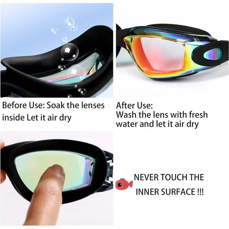 Swimming Goggles for Adults - Set of 2, Anti-Fog and Leak-Proof