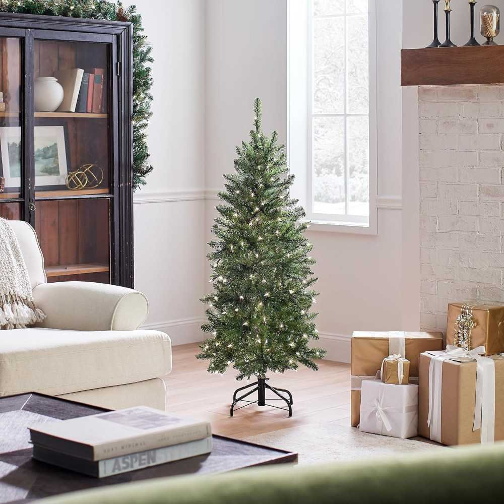 Kingswood Fir Artificial Christmas Tree with White Lights and Stand | TekChoice Electronics