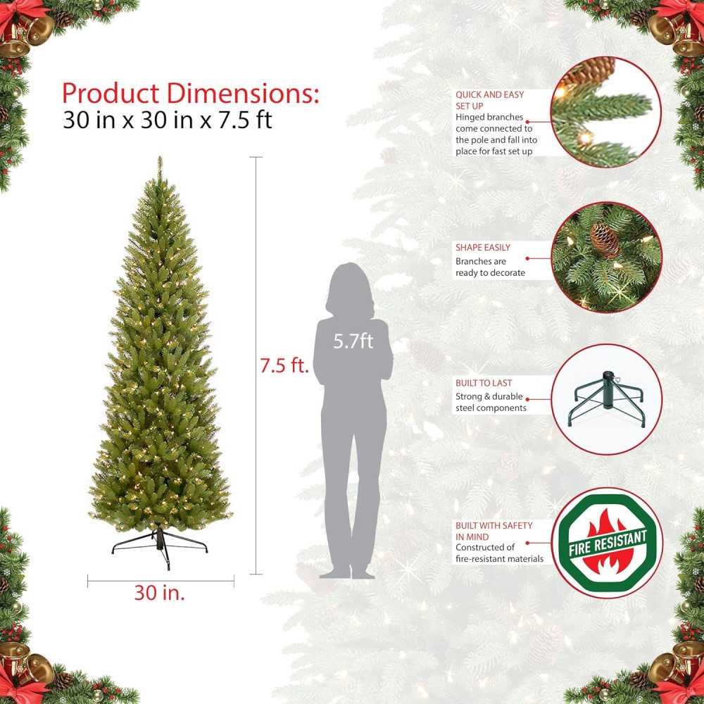 Pre-Lit Fraser Fir Pencil Christmas Tree | TekChoice Electronics