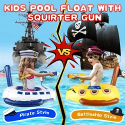 (2 Pack) Pool Float Bundle w/ Water Guns and Pirate Adventure for Ages 3-8