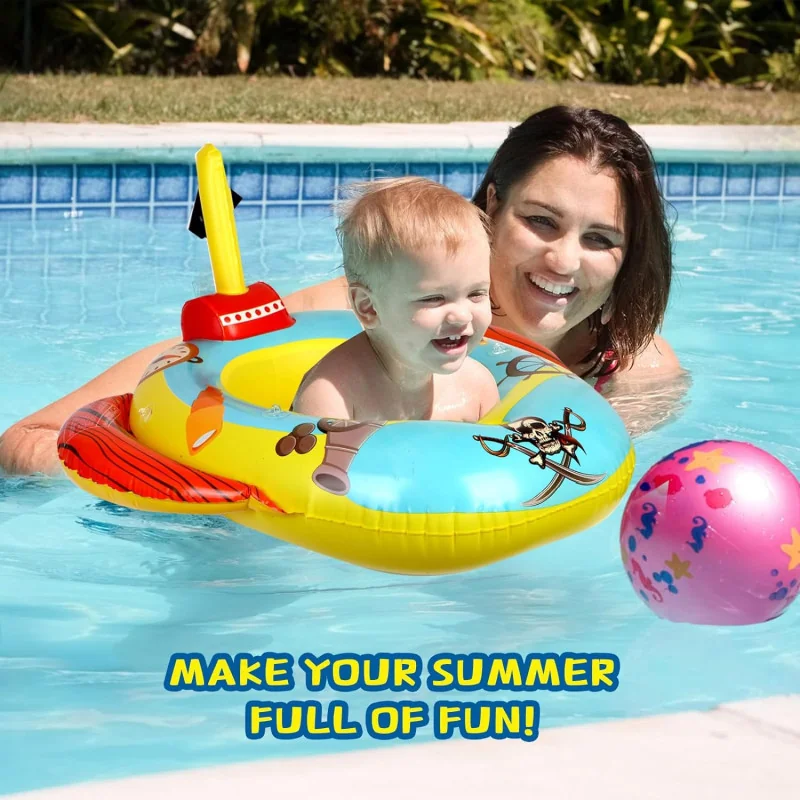 Toddler Pirate Pool Float w/ UPF 50+ Canopy and Water Gun