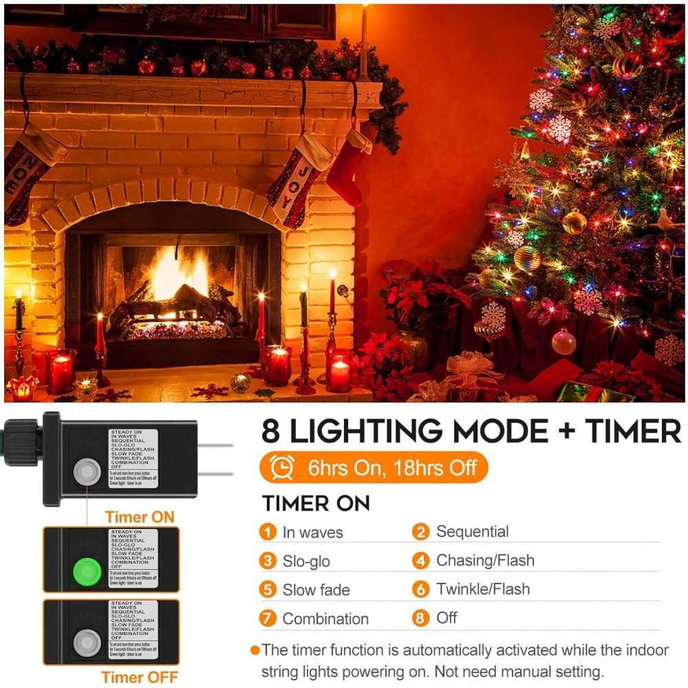 LED Christmas Lights with Timer and 8 Modes | TekChoice Electronics