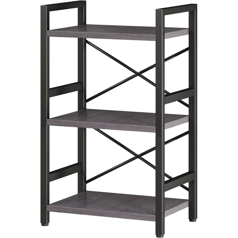 Wood Bookcase & Steel Frame Bookshelf for Home and Office