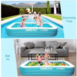 Elinoover Oversized Inflatable Pool for Kids and Adults