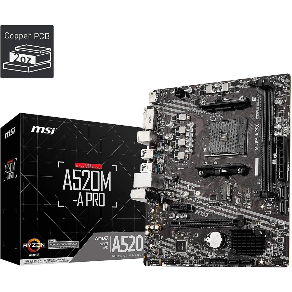 MSI A520M-A PRO Gaming Motherboard - AMD AM4