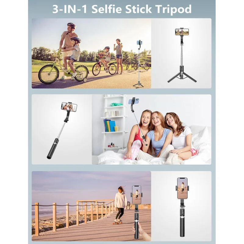 3-in-1 Selfie Stick Tripod for Crisp Shots and Perfect Lighting