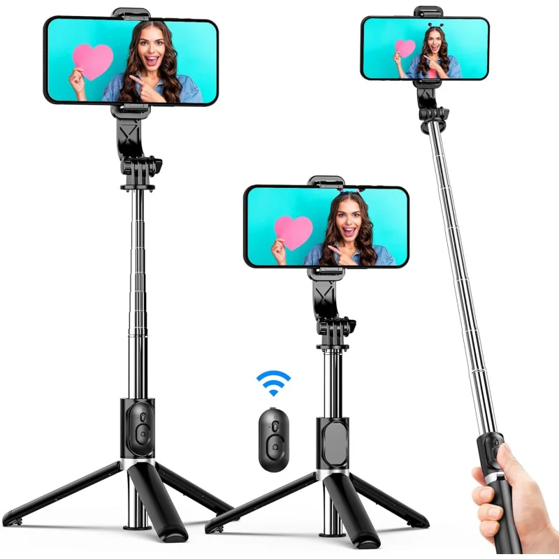 Extendable Selfie Stick w/ Wireless Remote for iPhone, Galaxy, and More