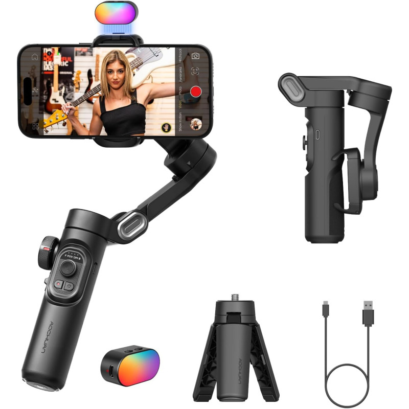 Smartphone Stabilizer and Selfie Stick Combo for Seamless Vlogging and Live Streaming