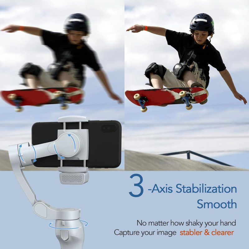 3-Axis Phone Gimbal for Smooth and Stable Video Recording on Any Mobile Device