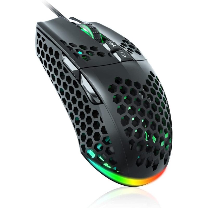 RGB Backlit Wired Gaming Mouse for Windows and Linux Users