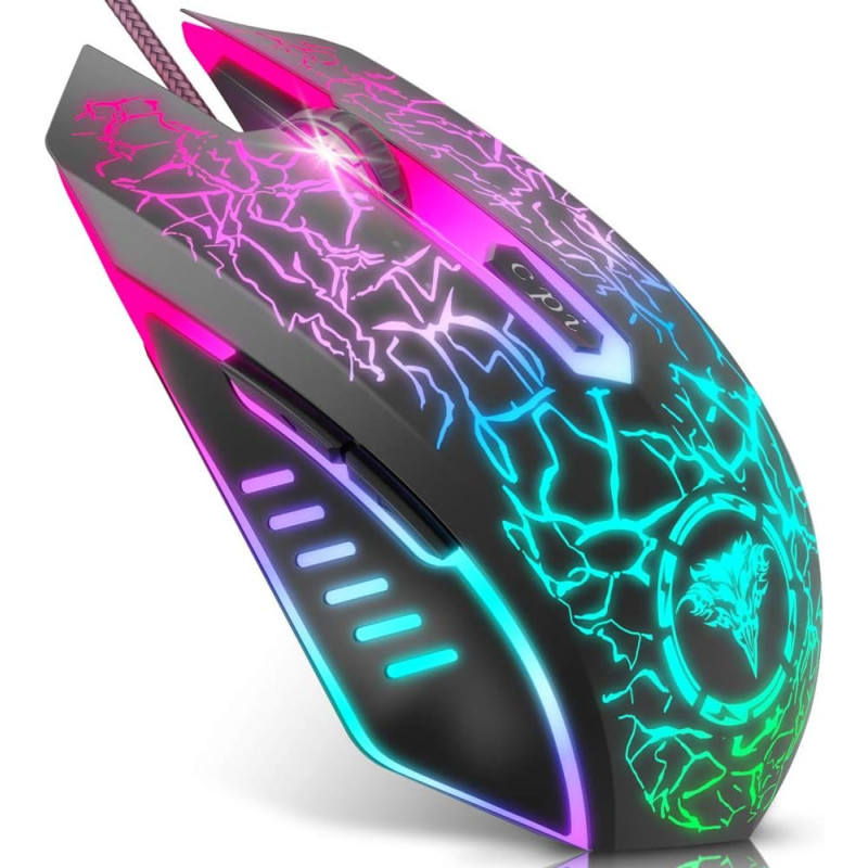 Wired RGB Gaming Mouse w/ Customizable Features and Ergonomic Design