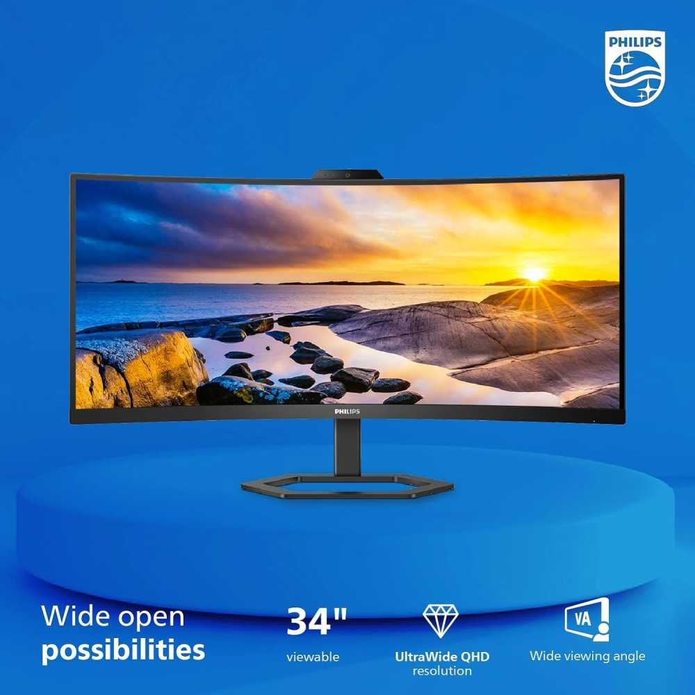 PHILIPS 34 inch UltraWide QHD Monitor With Windows Hello Webcam and Premium Features | TekChoice Electronics