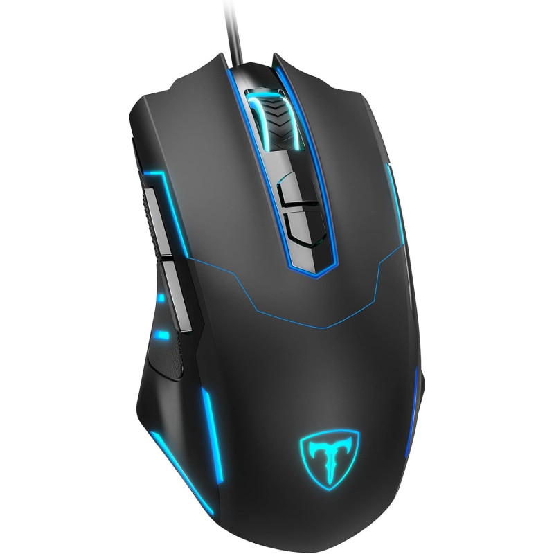 High-Precision Wired Gaming Mouse w/ RGB LED and Customizable Buttons