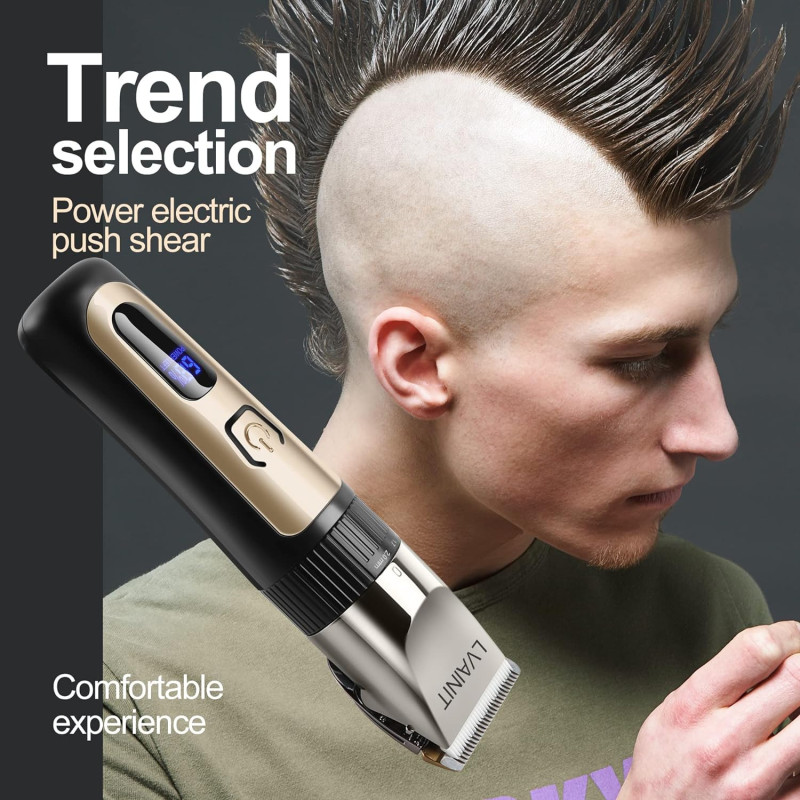 LCD Cordless Rechargeable Hair Clippers