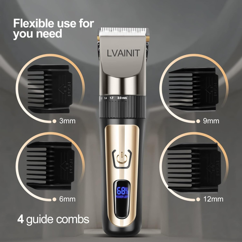 LCD Cordless Rechargeable Hair Clippers