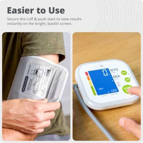 Blood Pressure Monitor Machine Kit with Luxury Comfort Cuff and Wall Adapter | TekChoice Electronics