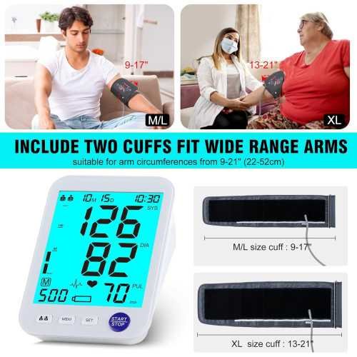 XL Blood Pressure Monitor with XL Cuff for Big Arms and Multi-User Memory Function | TekChoice Electronics