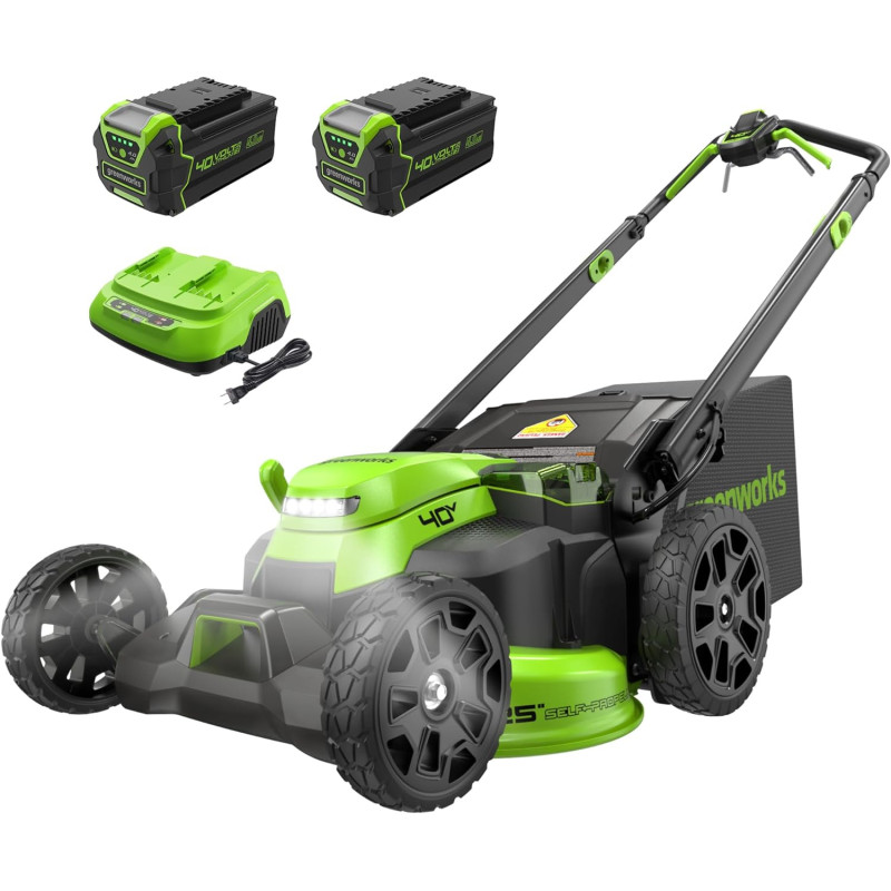 Greenworks 40V Cordless Lawn Mower w/ 75+ Compatible Tools, (2) Batteries, and Rapid Charger