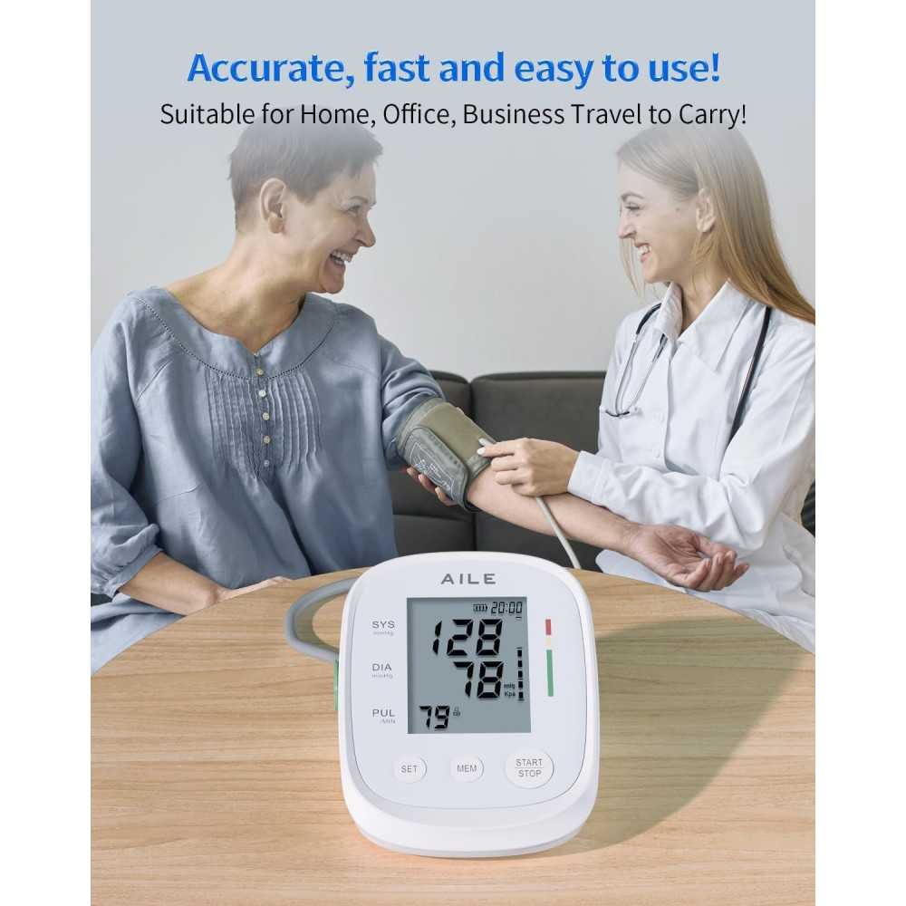 Upper Arm Blood Pressure Monitor With Adjustable Large Cuff and Memory Storage | TekChoice Electronics