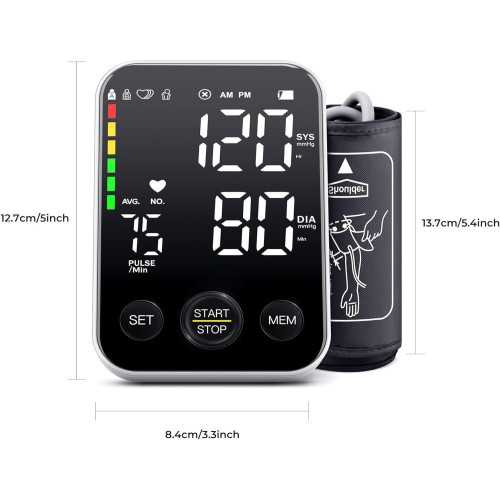 Upper Arm Blood Pressure Monitor with Memory Storage and Large LED Display | TekChoice Electronics