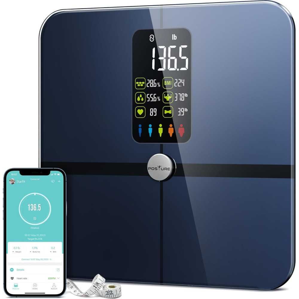 Advanced Body Fat Digital Bathroom Wireless Weight Scale with Heart Health Monitoring & Body Composition Analysis | TekChoice Electronics