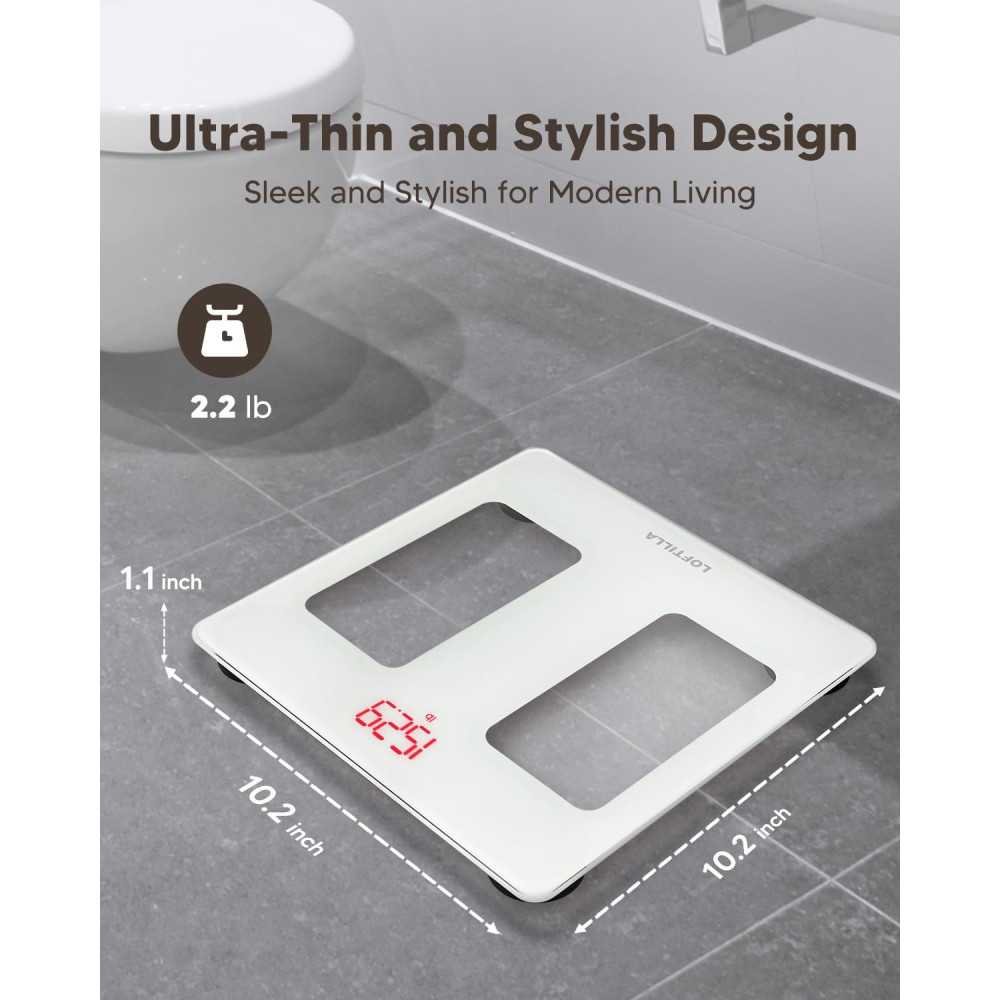 Digital Bathroom Scale for Accurate Weight Monitoring at Home - Featuring Sturdy Glass Design and Bright LED Display up to 400lb | TekChoice Electronics