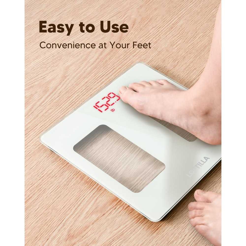 Digital Bathroom Scale for Accurate Weight Monitoring at Home - Featuring Sturdy Glass Design and Bright LED Display up to 400lb | TekChoice Electronics