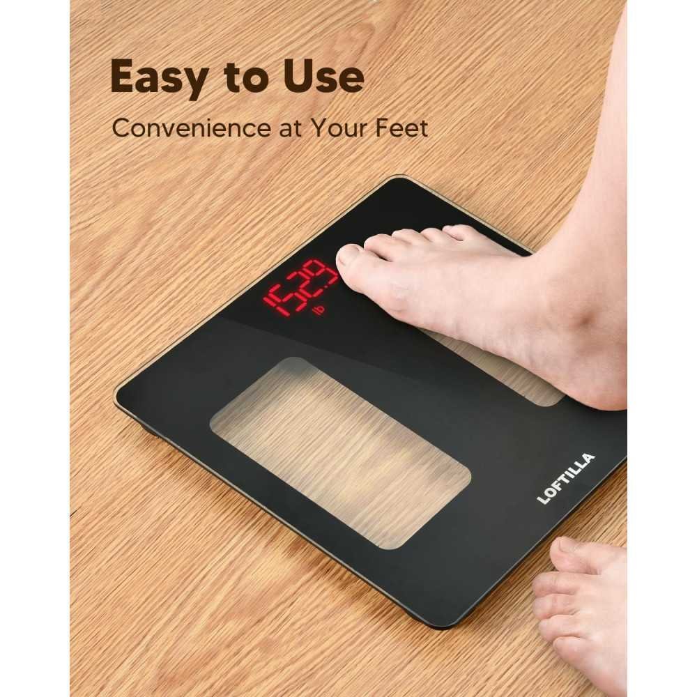 Digital Bathroom Scale for Accurate Weight Monitoring at Home - Featuring Sturdy Glass Design and Bright LED Display up to 400lb | TekChoice Electronics