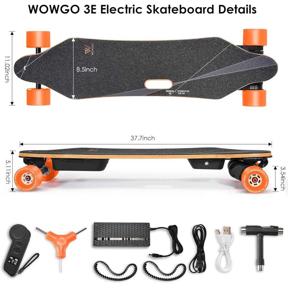 3E Electric Longboard - App Controlled, High-Speed Commuter Skateboard with Impressive Range and Maximum Load Capacity