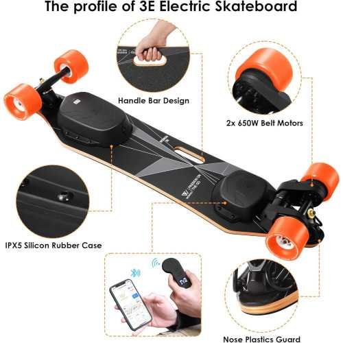 3E Electric Longboard - App Controlled, High-Speed Commuter Skateboard with Impressive Range and Maximum Load Capacity