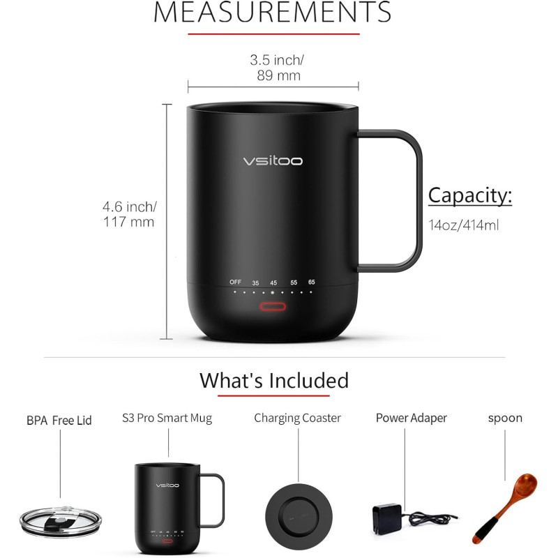S3 Pro Temperature Control Smart Coffee Mug Warmer 2