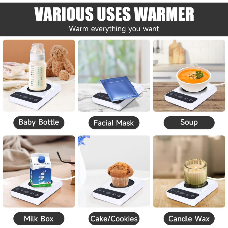 Smart Electric Mug Warmer with Timer and 6 Temperature Settings